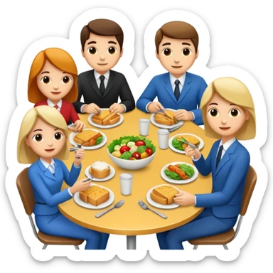 group of colleagues having lunch together sticker