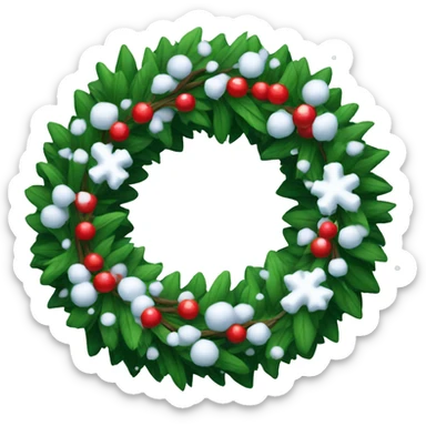Wreath with snow  sticker
