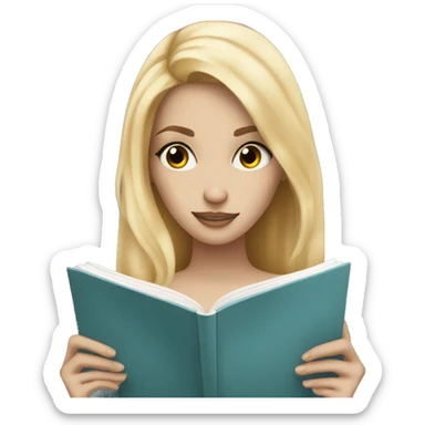 A blonde reading with a shatter me book sticker