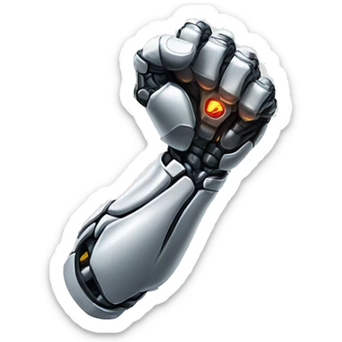 Cyborg arm with shock flexing bicep sticker