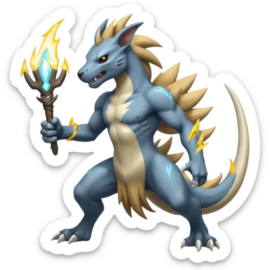 Marowak-Manectric-Electrike-Fakémon-hybrid-creature (full body)  sticker