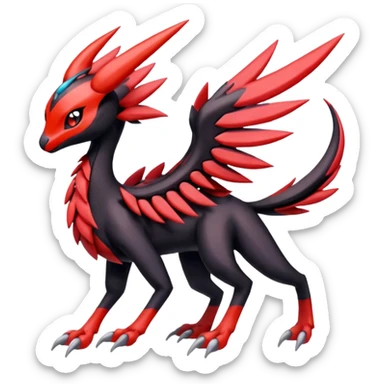 Meloetta-Nargacuga-Yveltal-Pokémon-Fakémon-hybrid-fusion-creature sticker