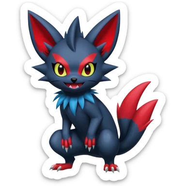Sneasel-Weavile-Zorua-Fakémon-hybrid-creature (full body)  sticker