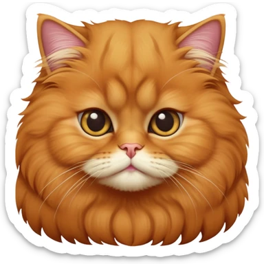 cinematic-adorable-big-eyed-fluffy-solid ginger-persian-cat-portrait-emoji,-head-tilted-playfully-with-a-sweet-expression,-fluffy-solid ginger-fur,-simplified-yet-irresistibly-cute-features-with-large,-expression, no white fur sticker