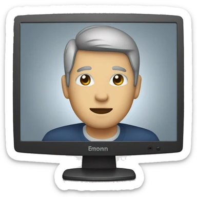 monitor with the video call on the screen sticker