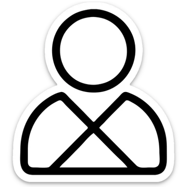 minimal and abstract icon representing the concept of nobody, outline style sticker