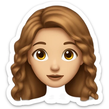 Beautiful girl with long brown hair and brown eyes sticker