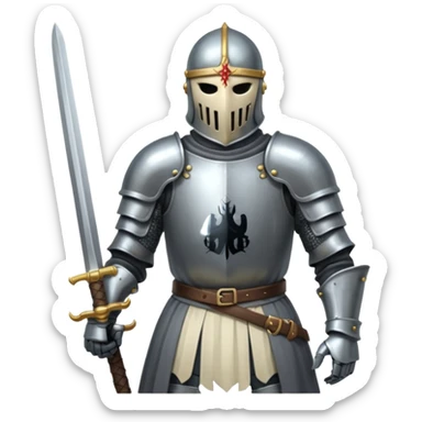 Headless Knight with Sword close up with horror look sticker