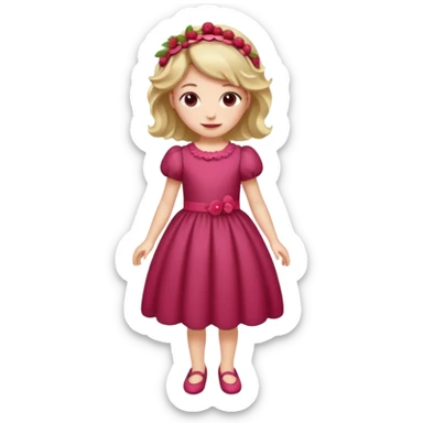 Raspberry torte human girl full body and legs with a raspberry barrette on her hair without a cake sticker