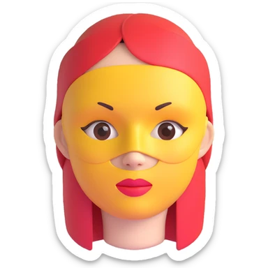 face with beauty mask sticker
