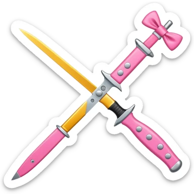 Pink bow knife sticker