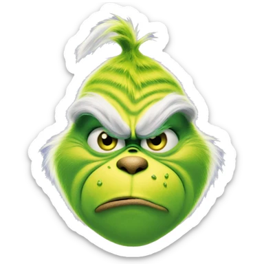 The Grinch making an annoyed Face sticker