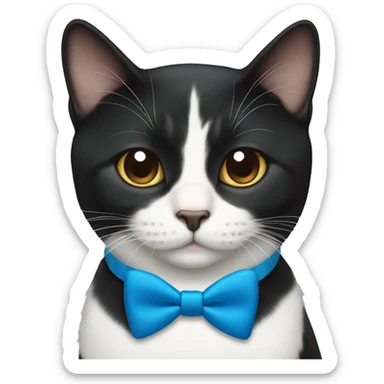 tuxedo cat with blue bowtie sticker