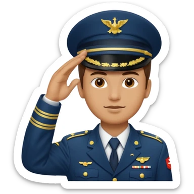 Military guy saluting sticker