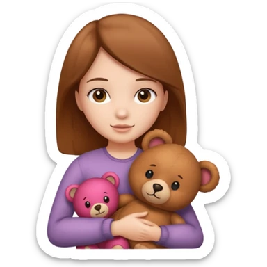 girl with teddy  sticker