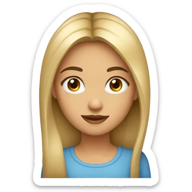 una chica pelo largo noreno ojos azules anteojos sticker