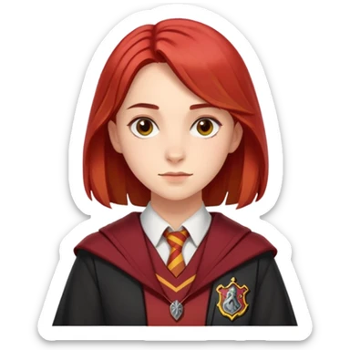 Alicia Spinnet in harry potter, wear hogwarts gryfindor uniform sticker