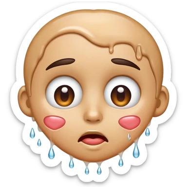 Heart eyes with drool sticker