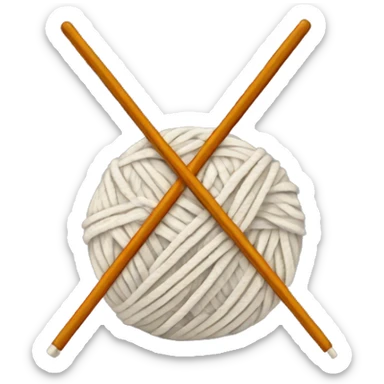 Ball of yarn with knitting needles sticker