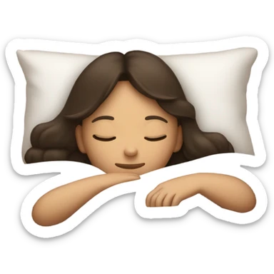 Brunette girl sleeping in the bed sticker