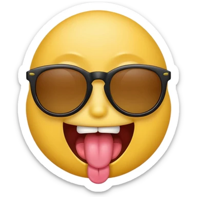 Fassa um emoji simples aquele da carinha amarelo de óculos escuro dando uma língua bem ofensiva e mostrando o dedo do meio da mesma forma sticker