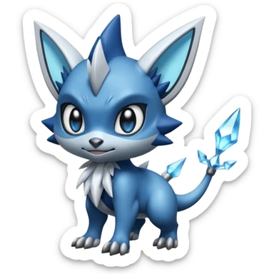 Elemental dark dusky mechanical frosty fairy-like fantasy epic rare Glalie-Sneasel-Togetic-Pokémon-Fakémon-hybrid-creature sticker