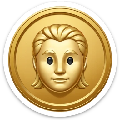 hey help me generate a flat golden token that has only ther head of my companies mascot in the center can you do that for me? sticker