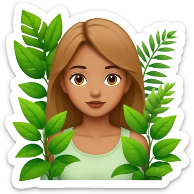 Girl with plants everywhere sticker