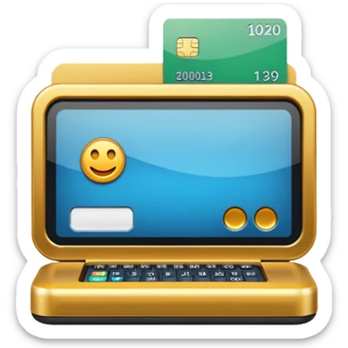 Icono de una terminal de pago con una tarjeta MOBIL sticker