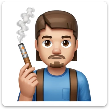 minecraft steve character holding and smoking a blunt, simple background sticker
