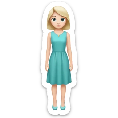 👗🧍‍♀️ merge this emojis the dress should be light teal on a girl full sticker