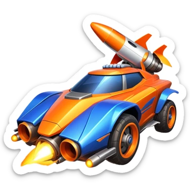 Rocket League car with rocket boost sticker