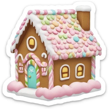 pastel gingerbread house sticker