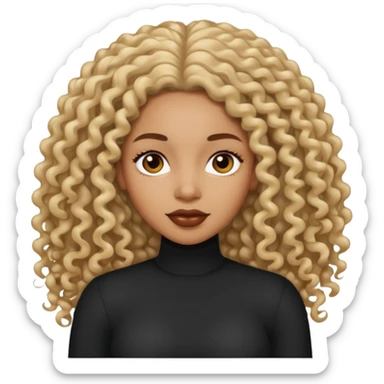 Uma mulher negra da pele clara com cabelo cacheados bem longo até a bunda  sticker
