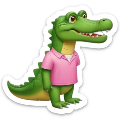 Crocodile with pink Lacoste tshirt sticker
