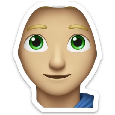 A man with very very long blonde hair and one green eye and one blue eye  sticker