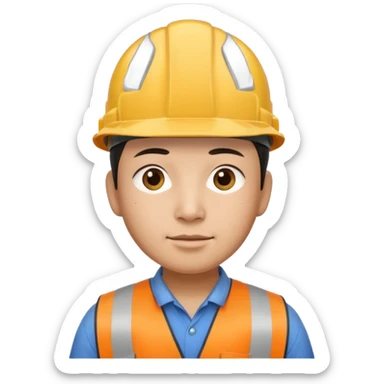 The narrow-eyed Chinese construction worker sticker