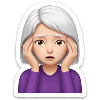 female white hair face palm
 sticker