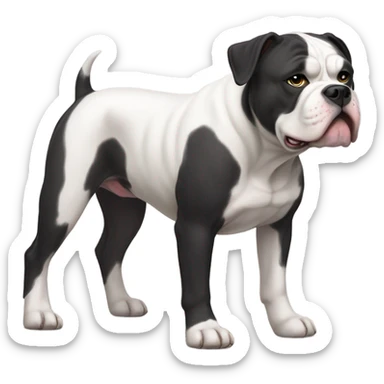 Black and white American bulldog  sticker