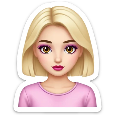 Girly girl with makeup and fashionable clothes sticker