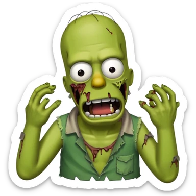 Homer Simpson zombie sticker