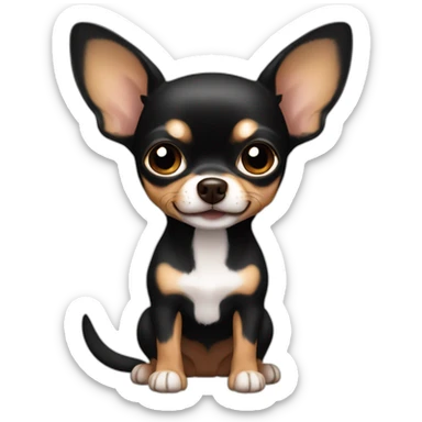 Cute black and brown chihuahua sticker