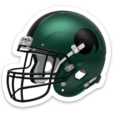 College football player helmet in dark green color ( black player ) sticker