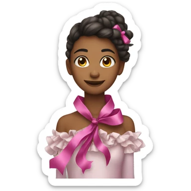 A girl with a ribbon boa sticker