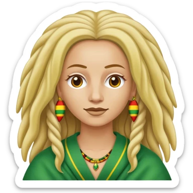 Een blonde vrouw verkleed als rastafari die heel erg aan het huilen is sticker