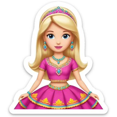 Barbie wearing lehnga sticker