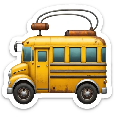 a school bus with bomboclat  sticker