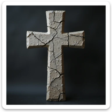 realistic gothic cross, with a cracked stone texture, photorealistic style, no background sticker