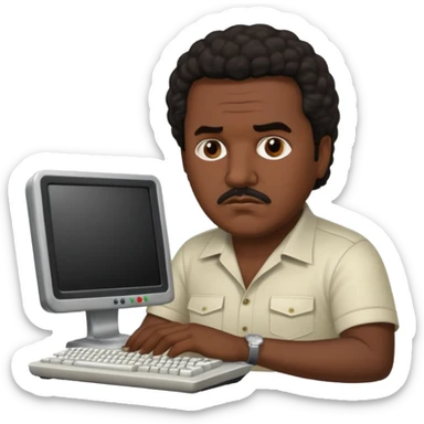 Pablo escobar using computer sticker