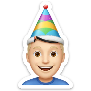 Emoji de un hombre feliz de festejo solo cabeza  sticker